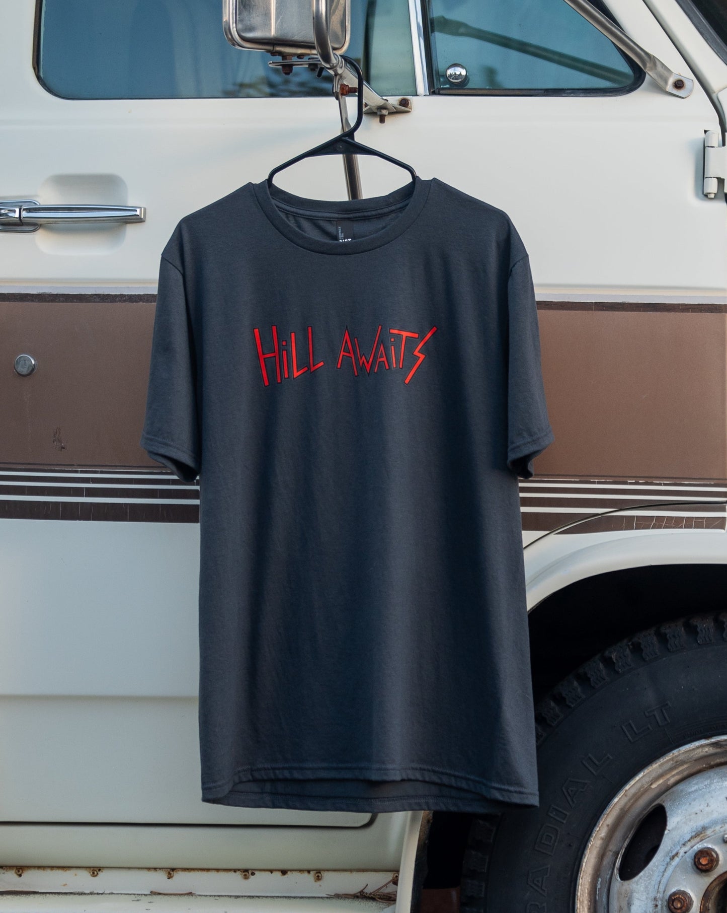 Hill awaits "OG logo" T-shirt