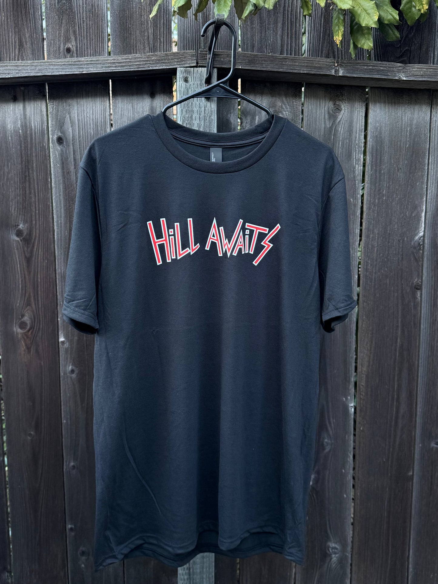 Hill awaits "OG logo" T-shirt